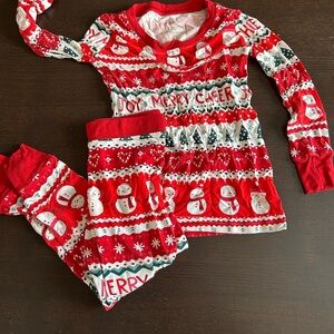 Little Sleepies Festive Red Snowman Pajama Set